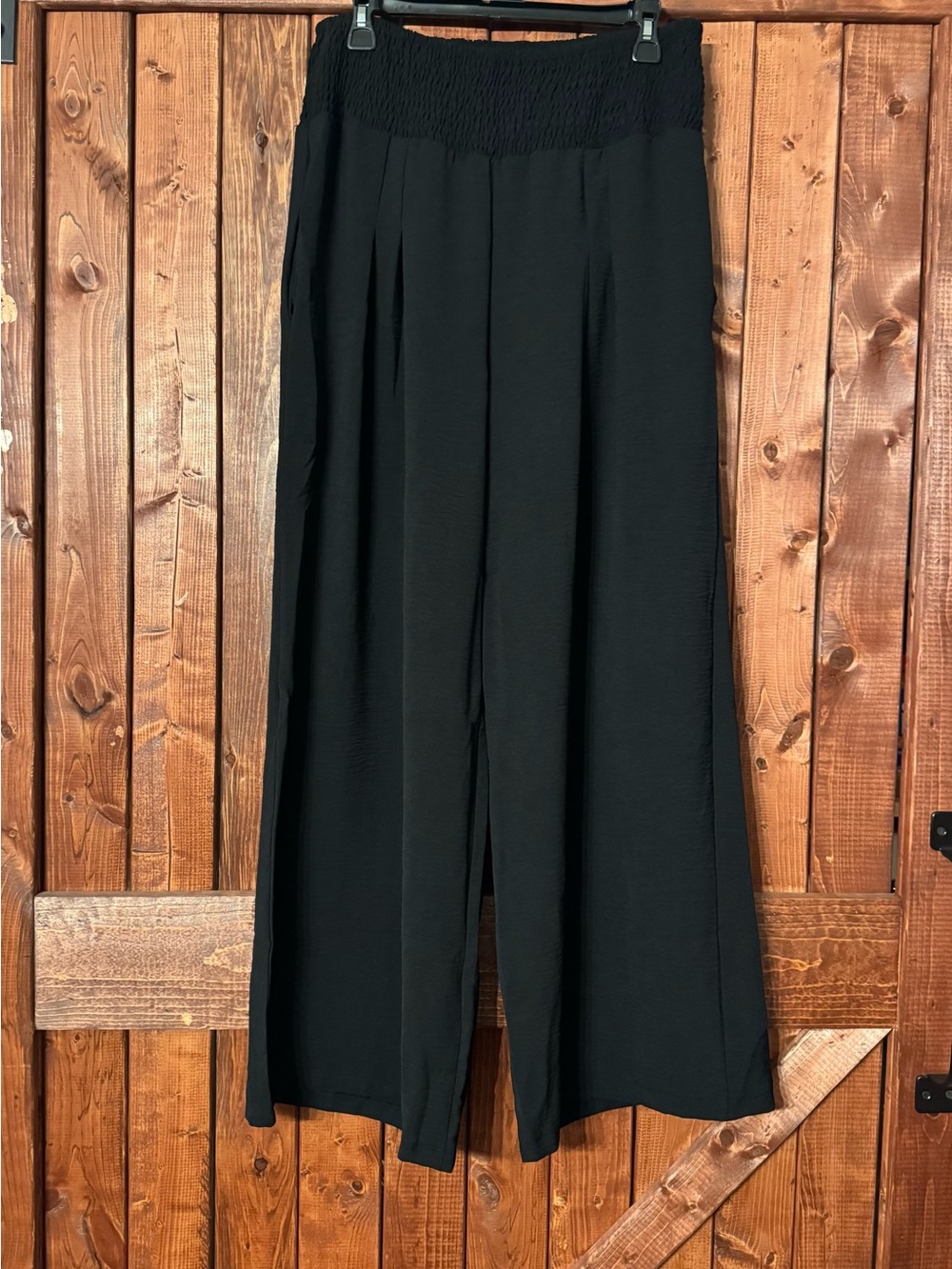 Black Wide Leg Pull-On Pants XL
